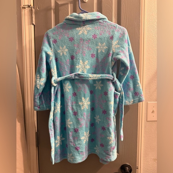 Disney Elsa Frozen blue robe with long sleeves in blue with pink purple Medium - Picture 8 of 11